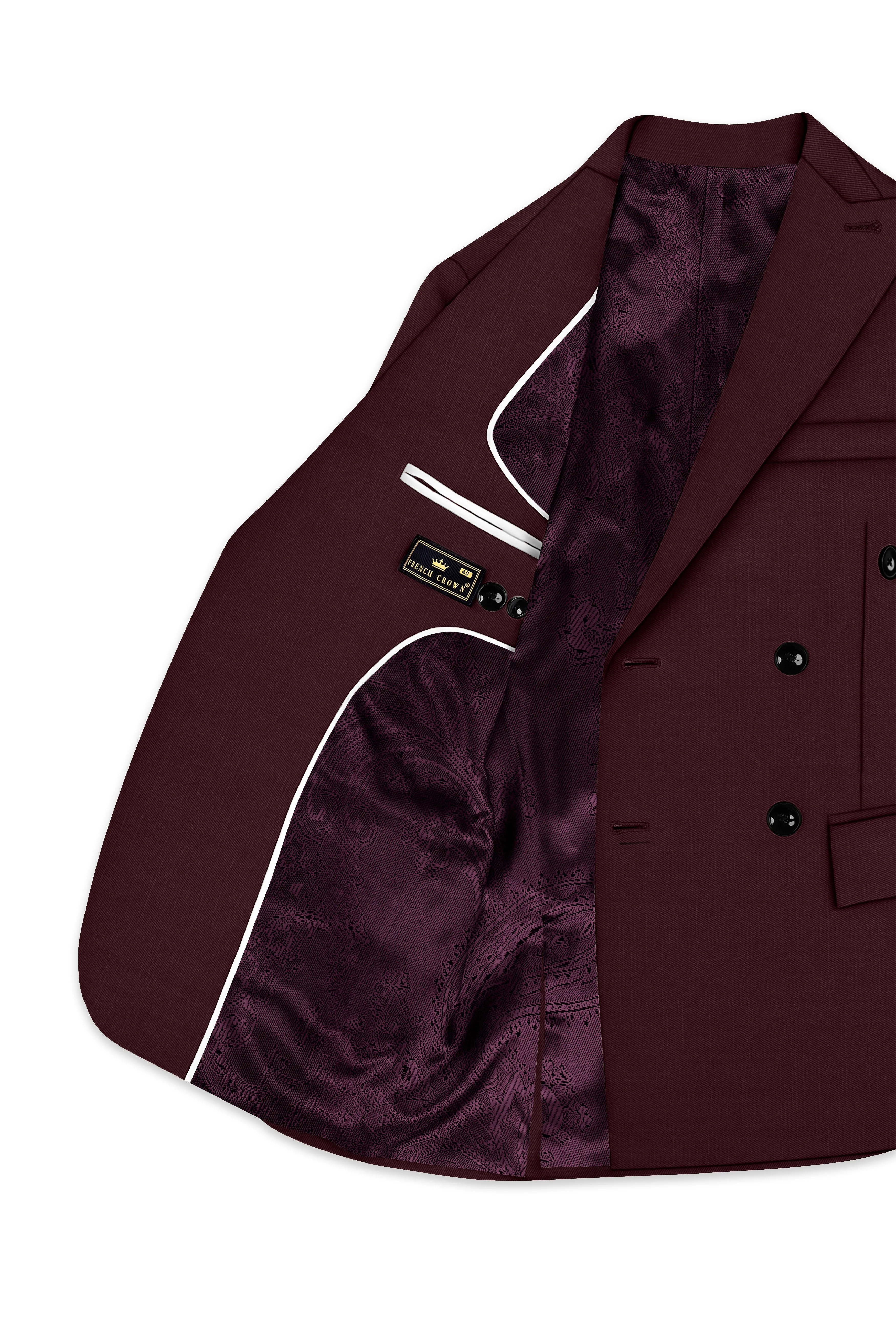 Matterhorn Maroon Double Breasted Blazer sold by French Crown product image thumbnail 5