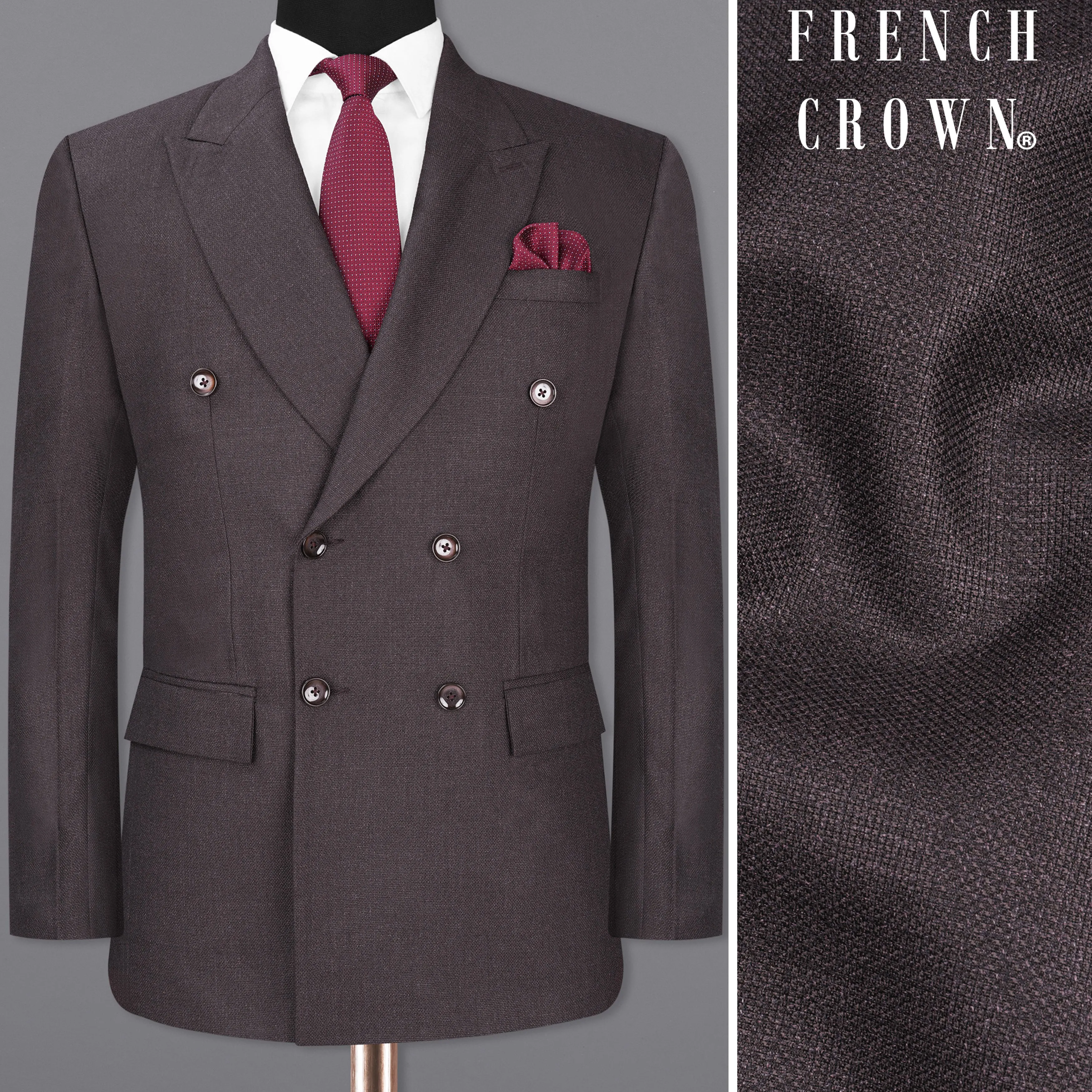 Iridium Double Breasted Blazer sold by French Crown