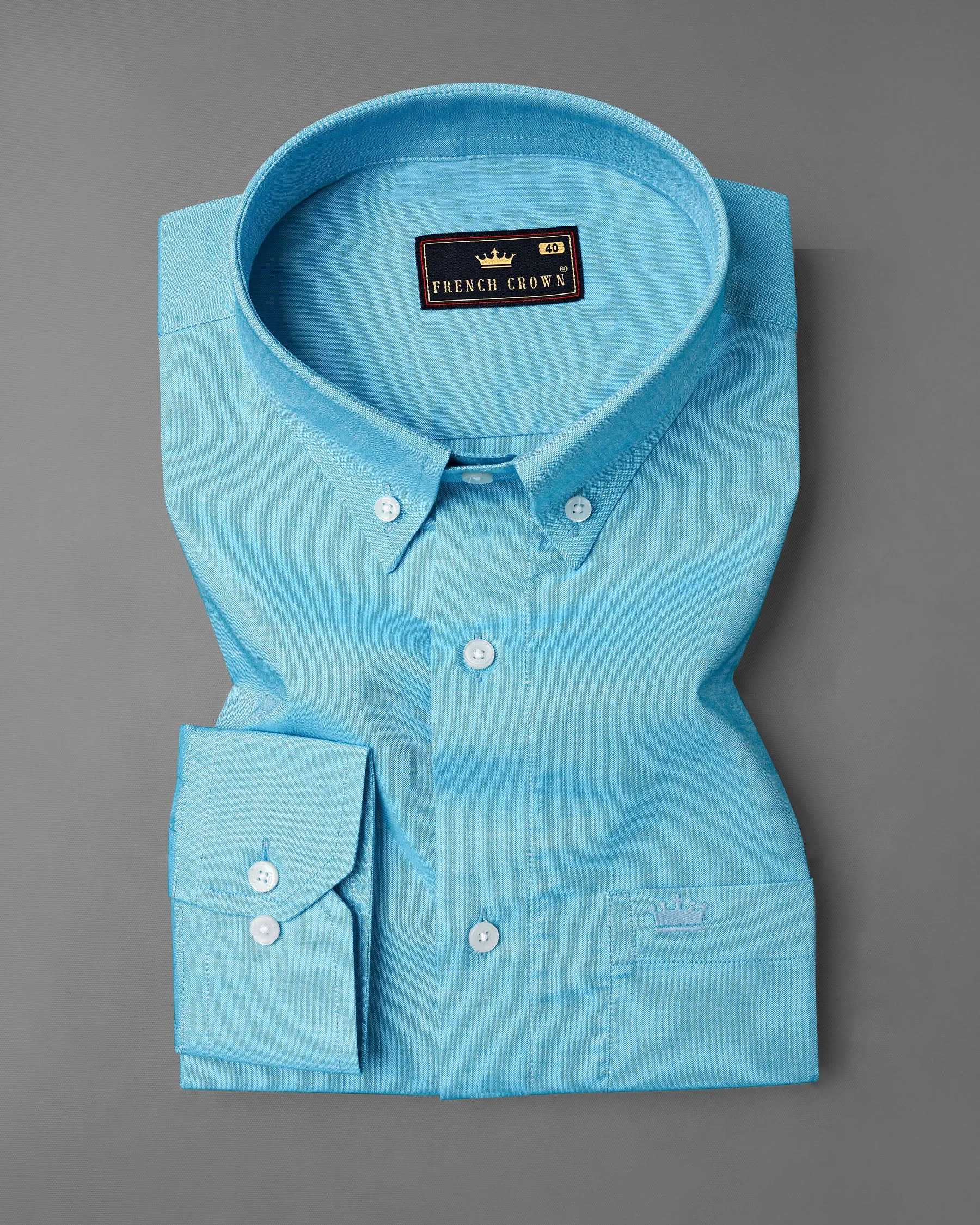 Glacier Blue Royal Oxford Shirt sold by French Crown product image thumbnail 3