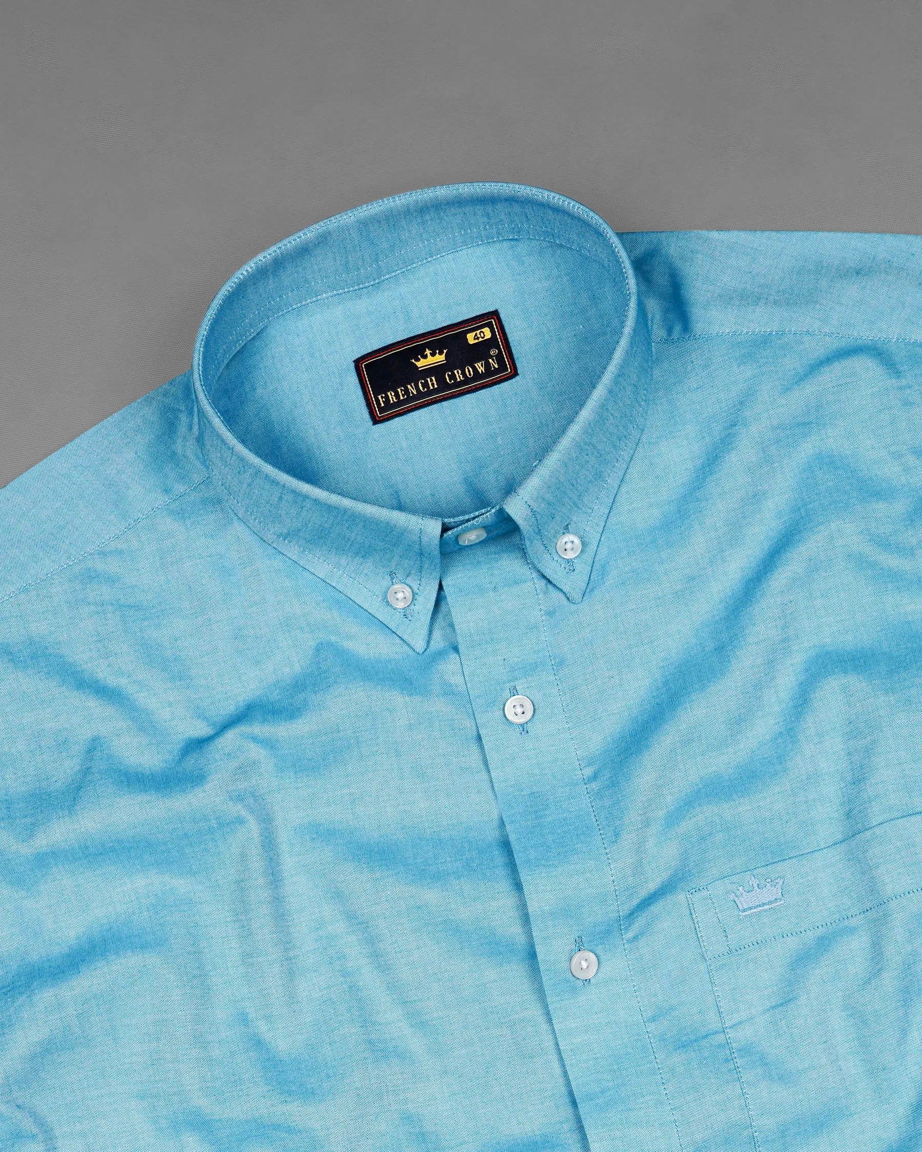Glacier Blue Royal Oxford Shirt sold by French Crown product image thumbnail 4