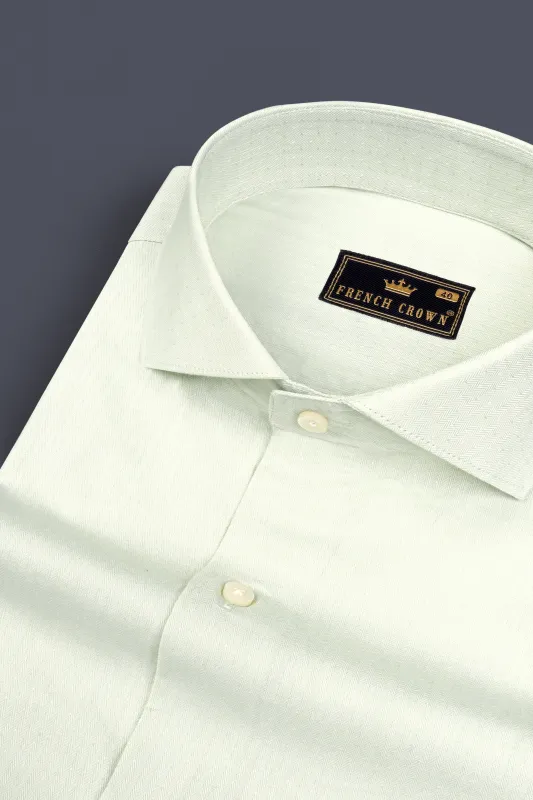 Gainsboro Green Dobby Textured Premium Giza Cotton Shirt sold by French Crown