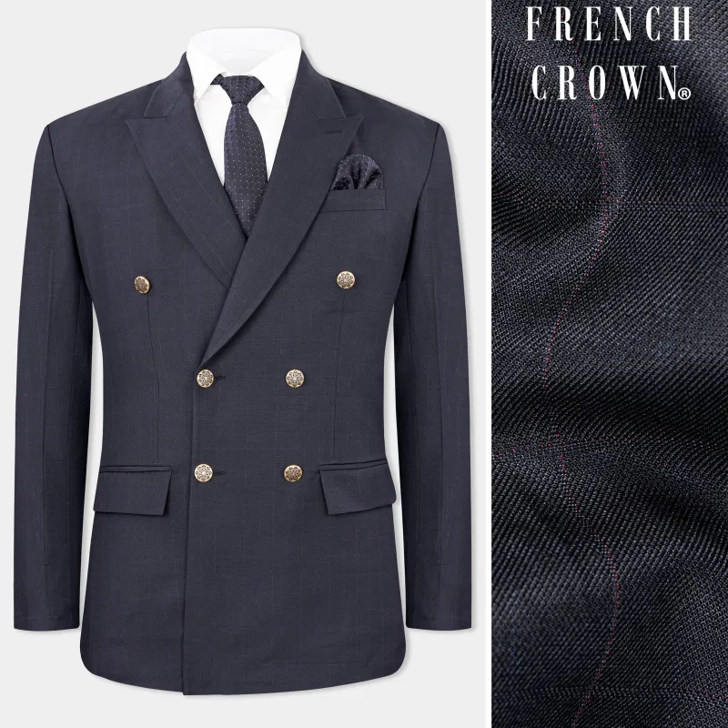 Thunder Blue Double Breasted Blazer sold by French Crown