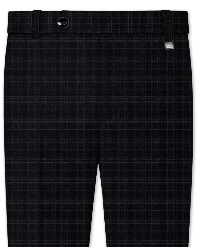 Star Dust and Shark Grey Plaid Wool rich Pant sold by French Crown