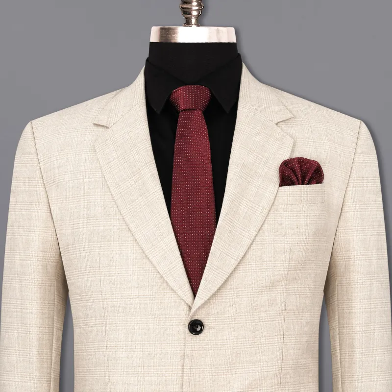 Merino Brown Plaid Blazer sold by French Crown