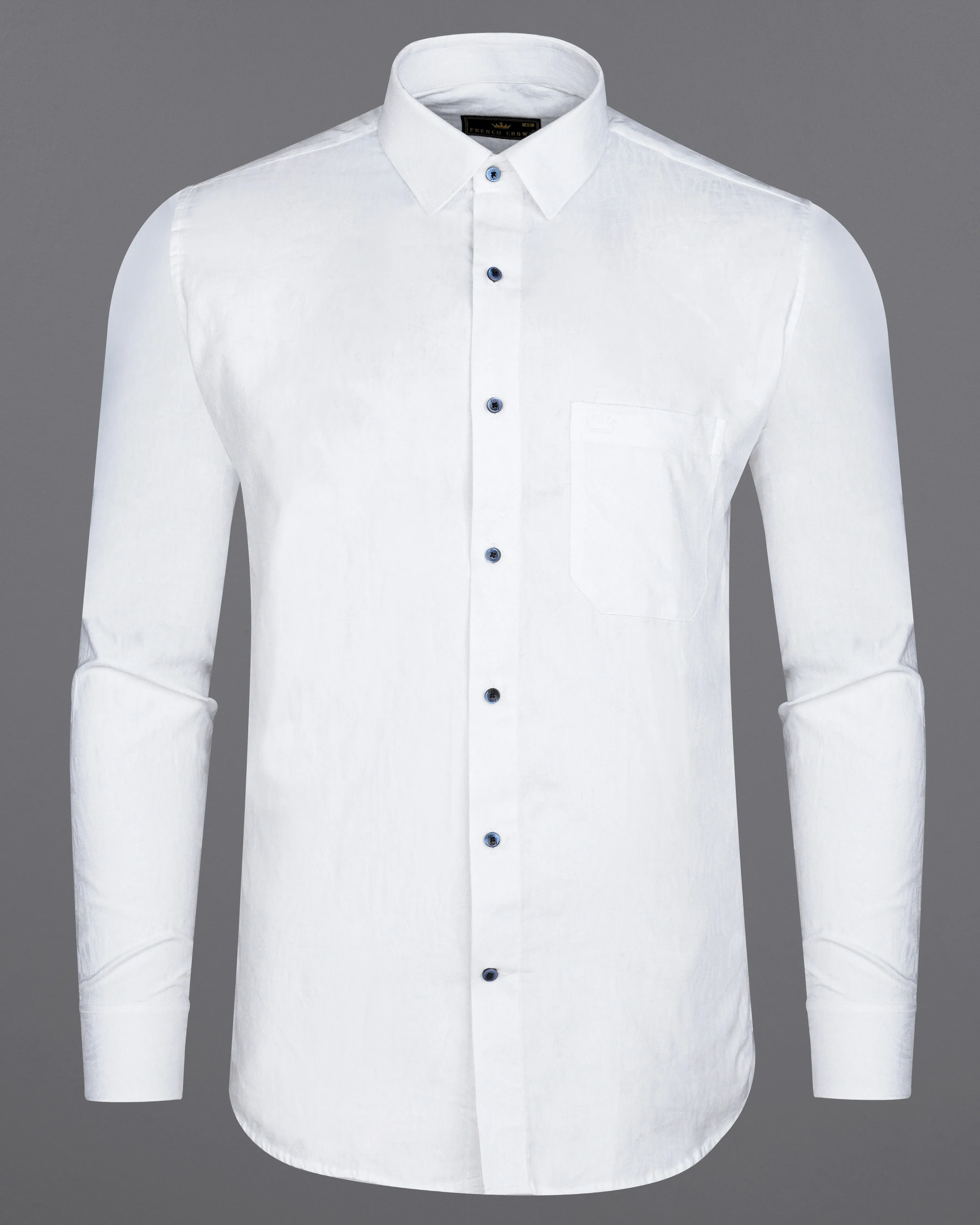 Bright White Jacquard Textured Premium Giza Cotton Shirt sold by French Crown product image thumbnail 4