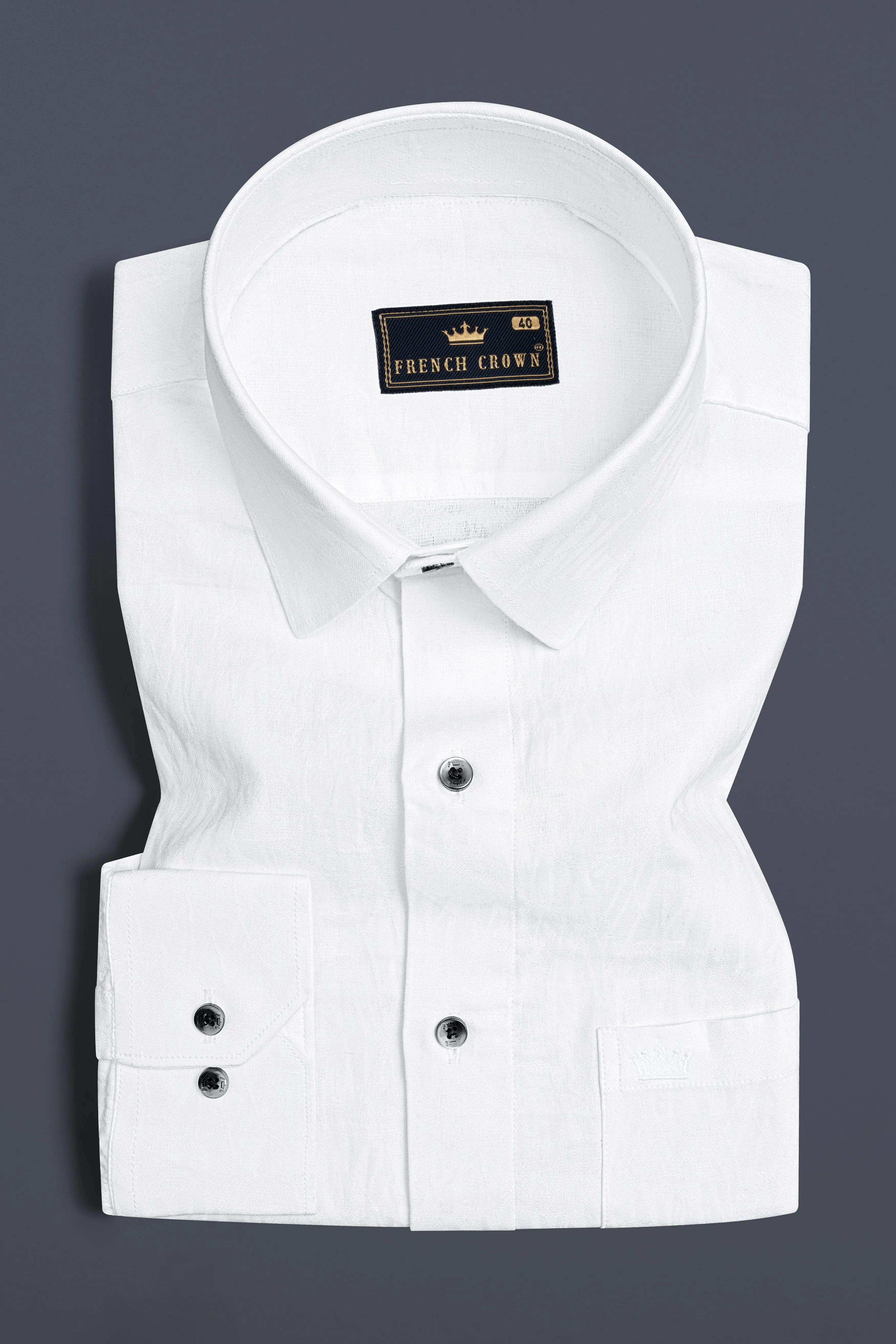 Bright White Jacquard Textured Premium Giza Cotton Shirt sold by French Crown product image thumbnail 3