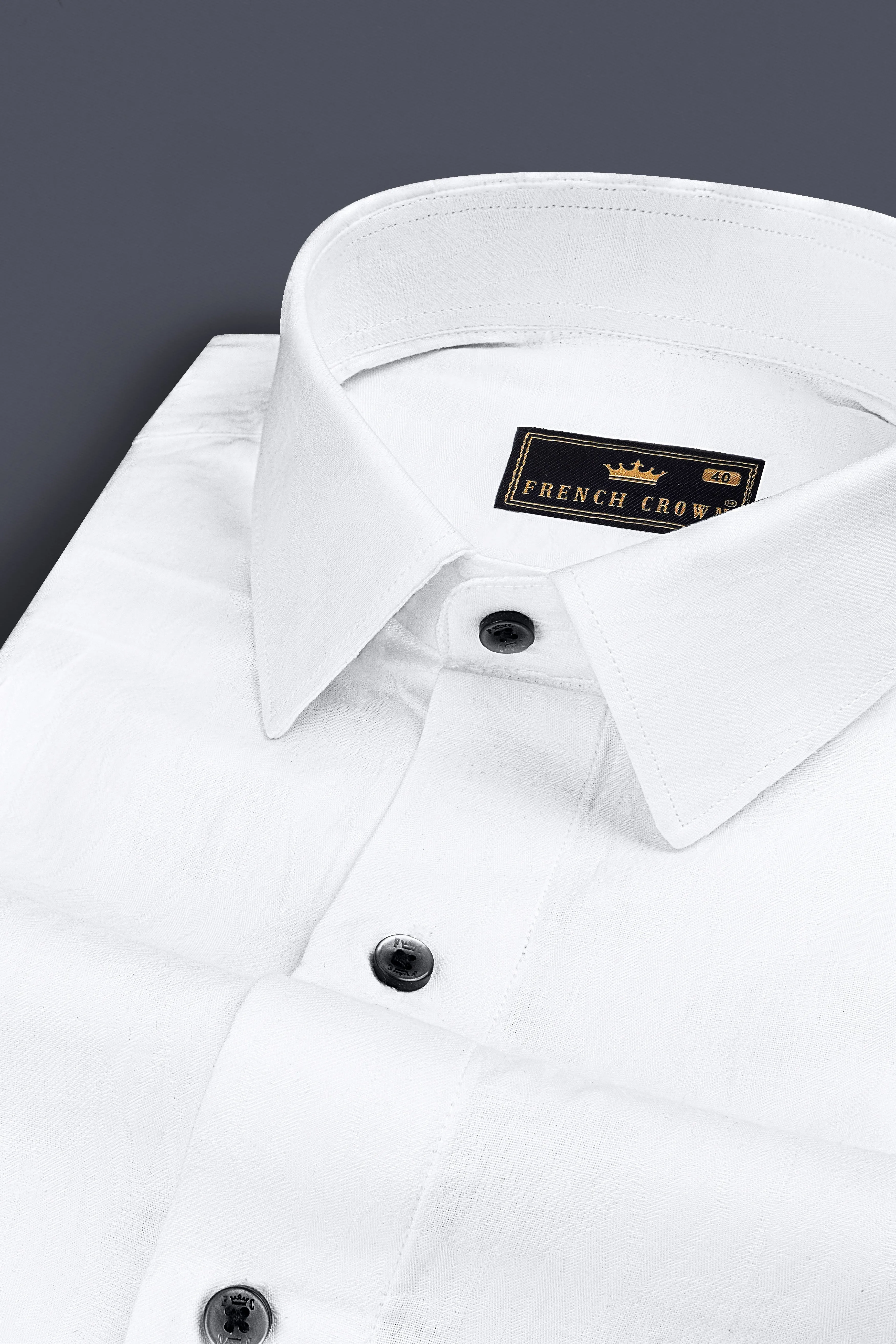 Bright White Jacquard Textured Premium Giza Cotton Shirt sold by French Crown