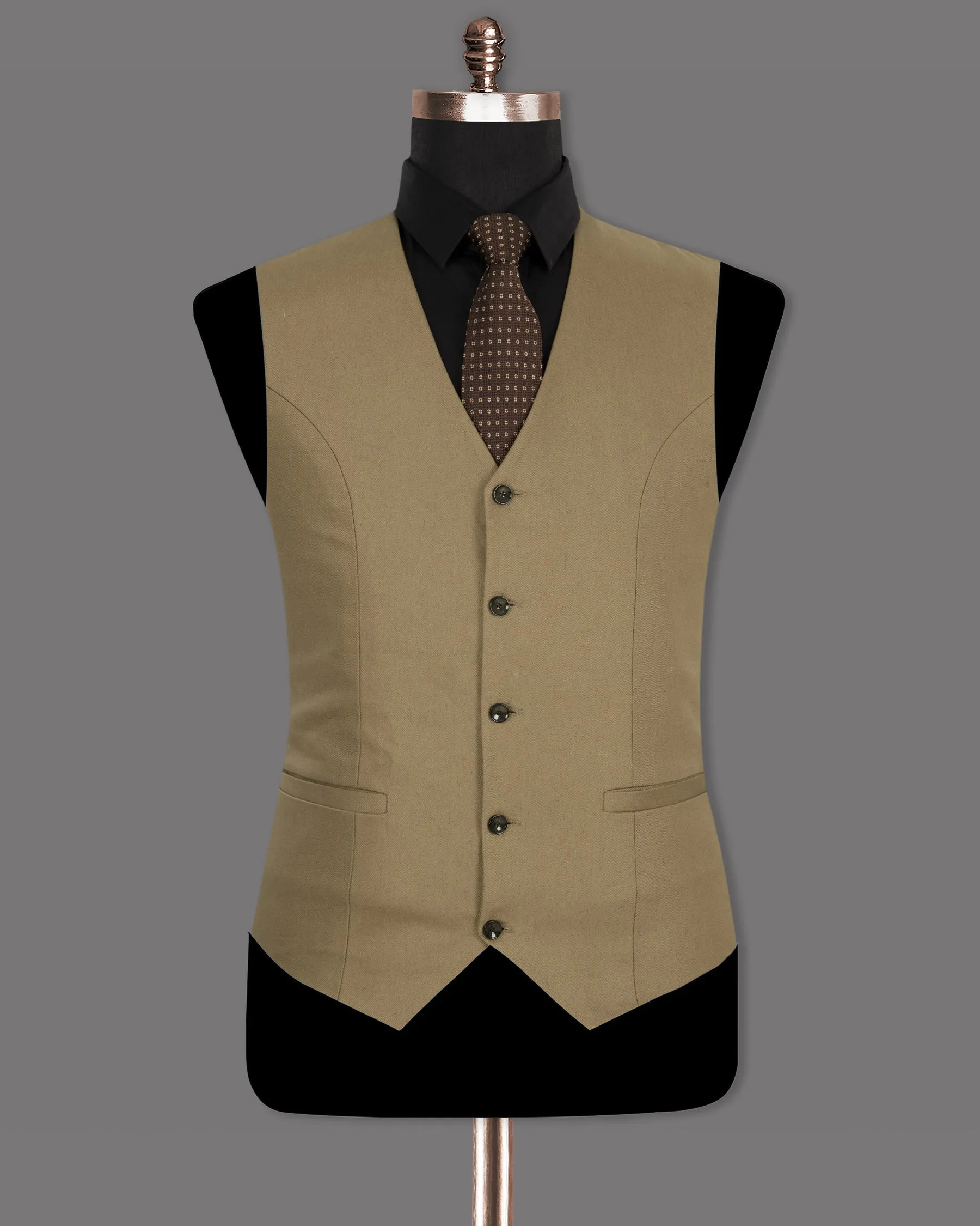Barley Corn Brown Premium Cotton Waistcoat sold by French Crown product image thumbnail 2