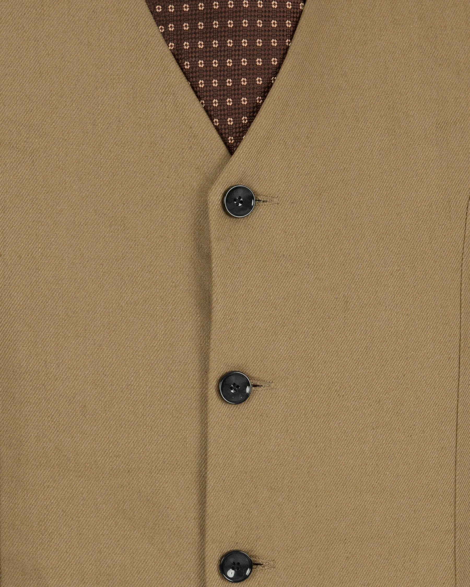 Barley Corn Brown Premium Cotton Waistcoat sold by French Crown product image thumbnail 5
