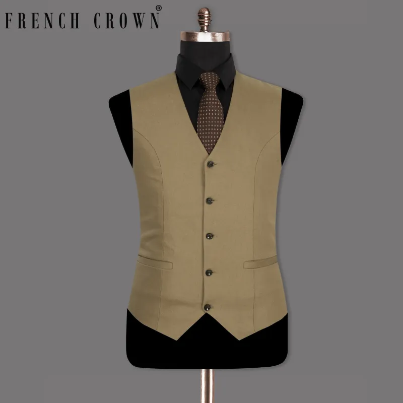 Barley Corn Brown Premium Cotton Waistcoat sold by French Crown