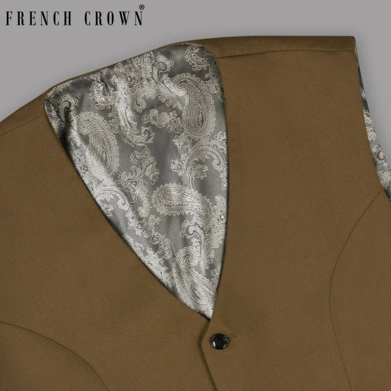 Soil Brown Wool Rich Waistcoat sold by French Crown