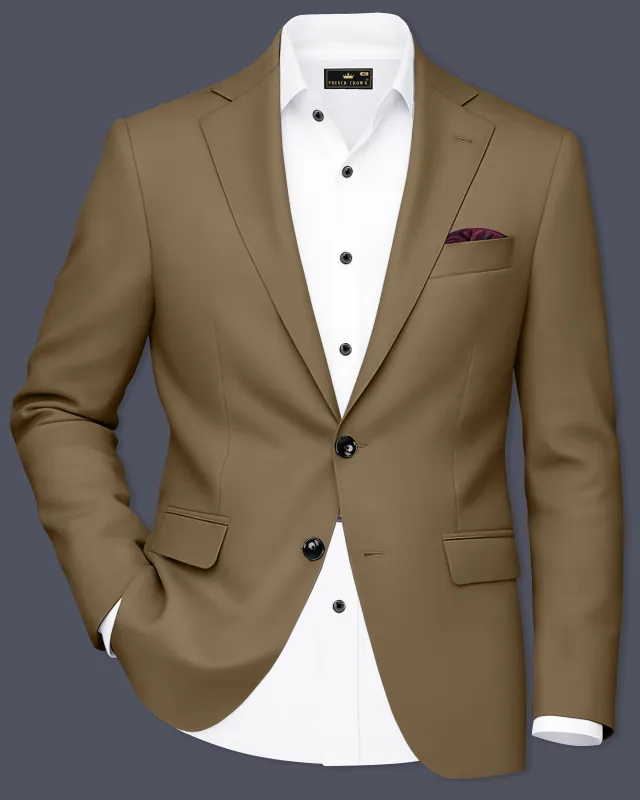 Khaki Brown Single Breasted Blazer sold by French Crown