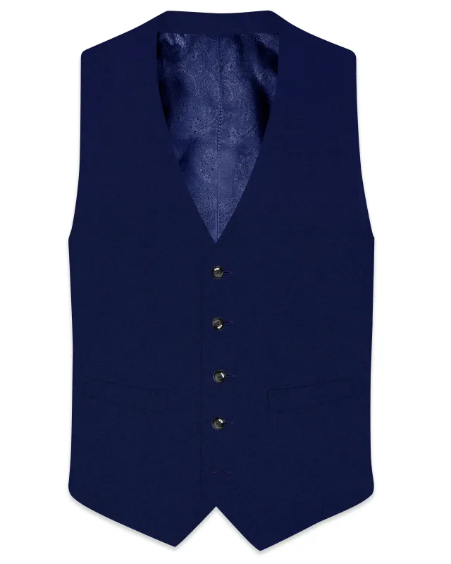Baltic Blue Wool Rich Waistcoat sold by French Crown