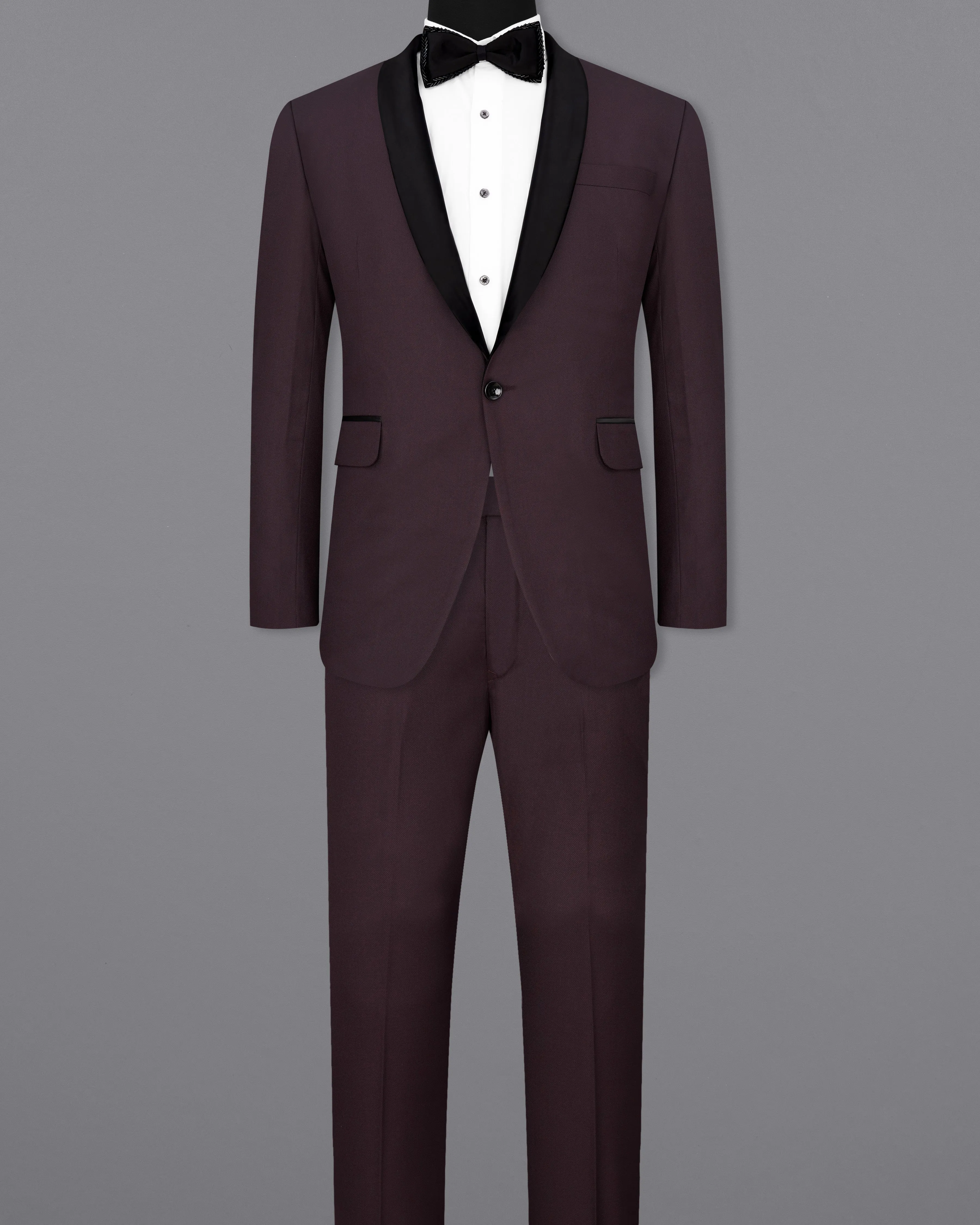 Aubergine Maroon Tuxedo Suit sold by French Crown product image thumbnail 4