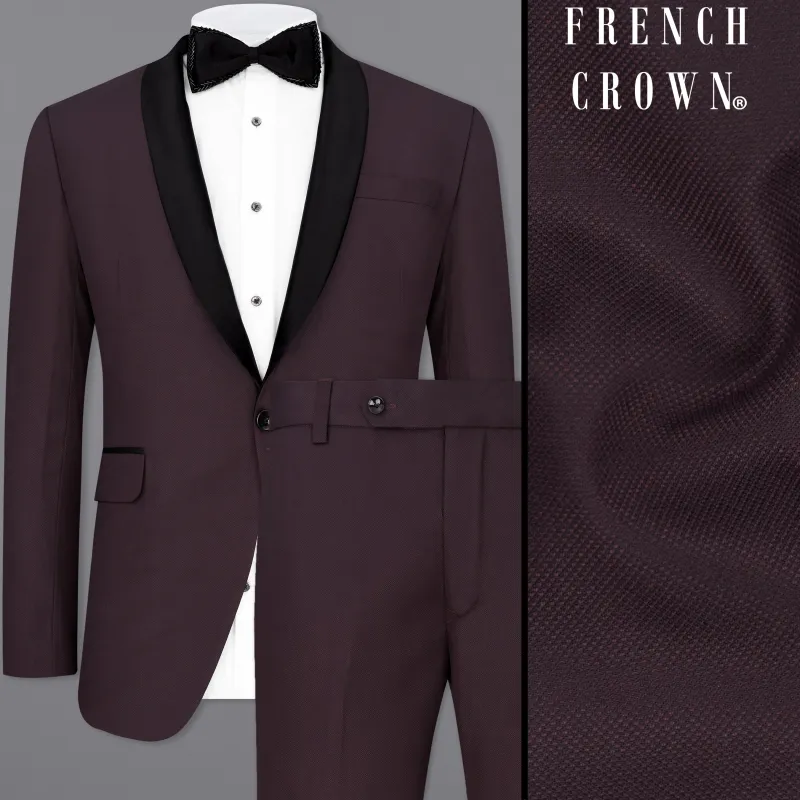 Aubergine Maroon Tuxedo Suit made by French Crown