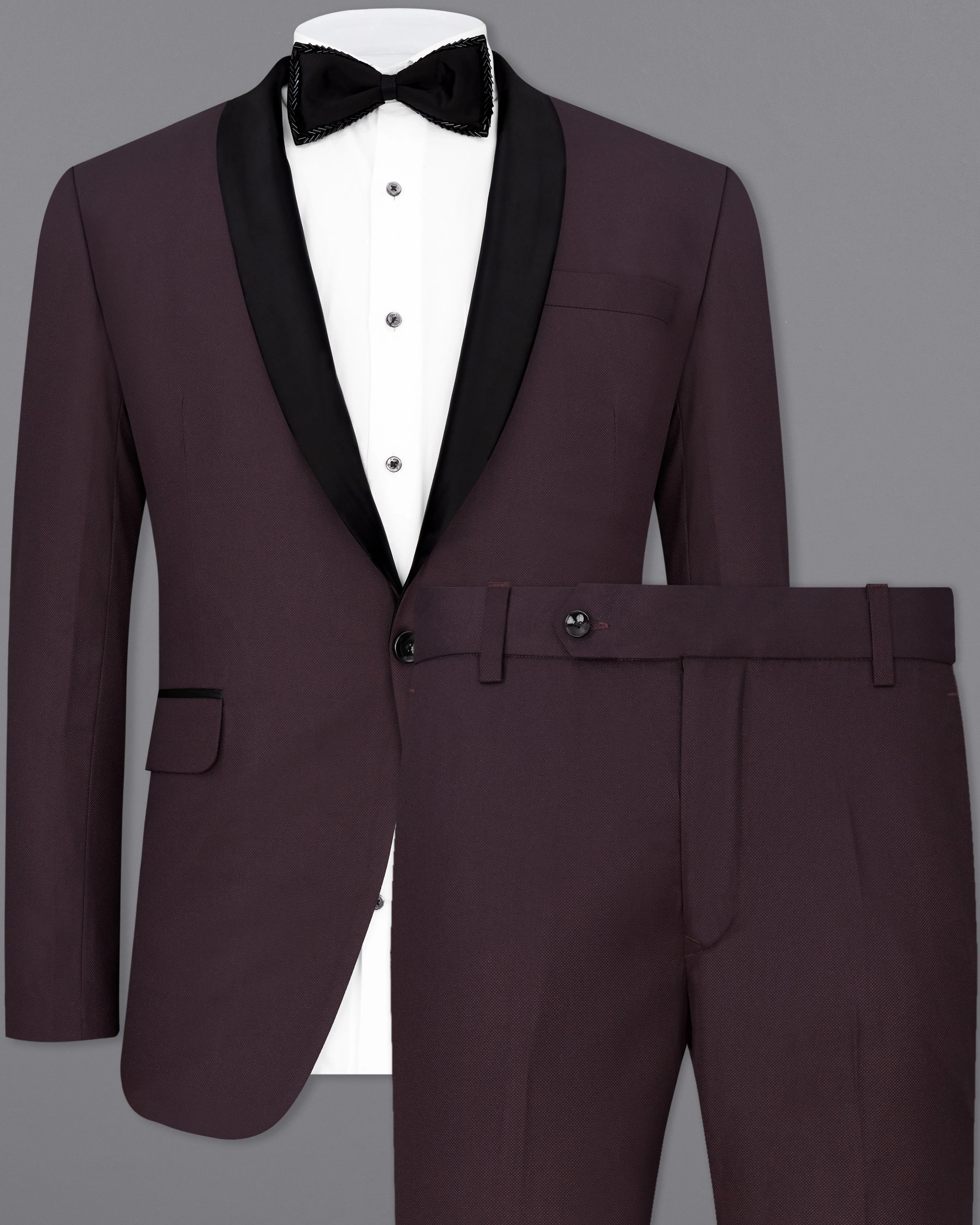 Aubergine Maroon Tuxedo Suit sold by French Crown product image thumbnail 2