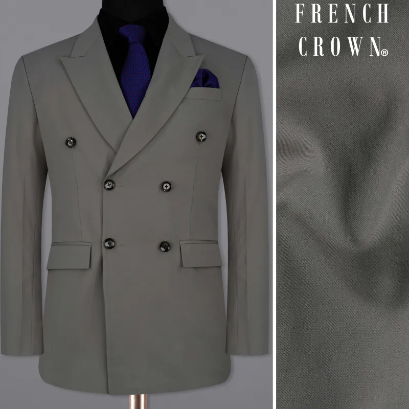 Storm Dust Gray Double Breasted Blazer sold by French Crown