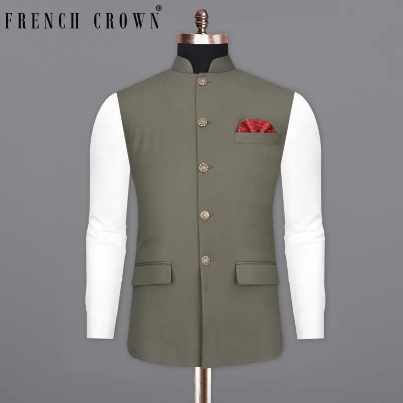 Sandstonne Green Nehru Jacket sold by French Crown