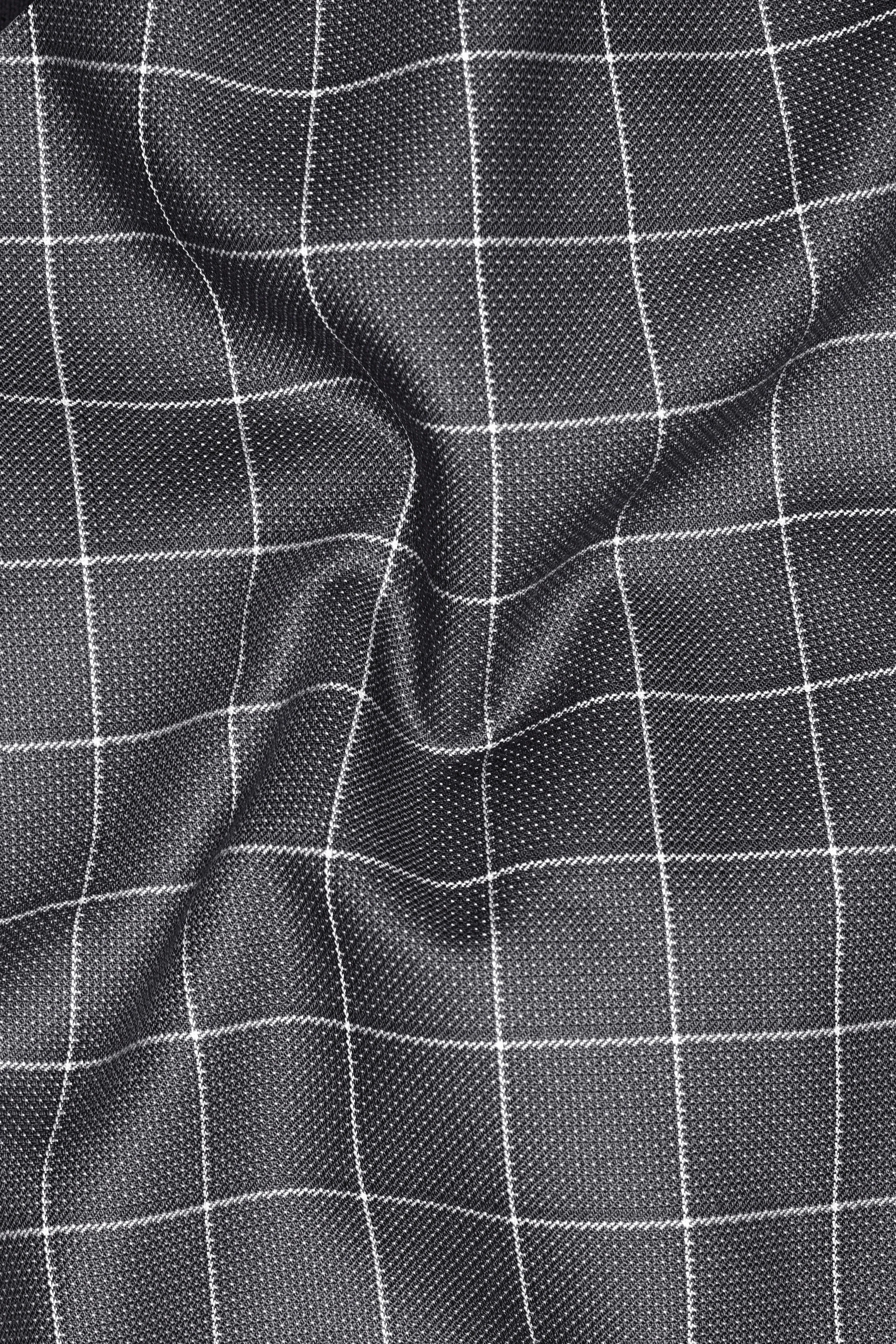 Mortar Gray Checkered Nehru Jacket sold by French Crown product image thumbnail 3