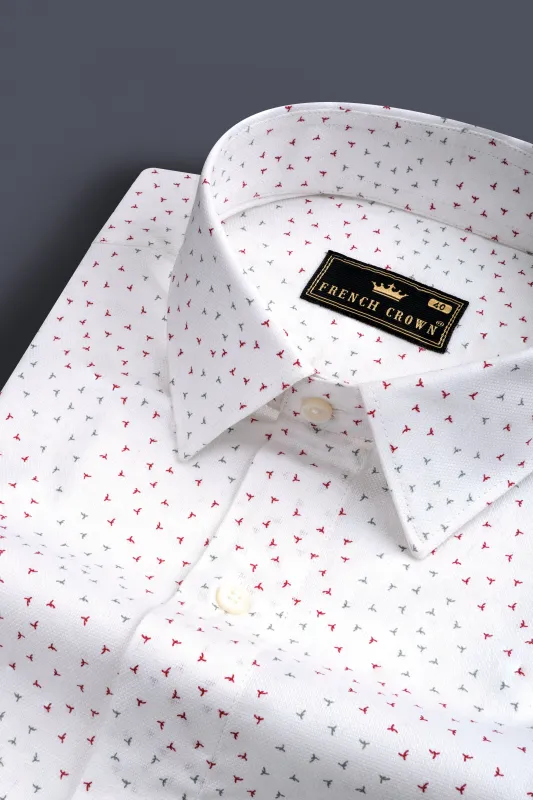 Bright White Dobby Textured Premium Giza Cotton Shirt sold by French Crown