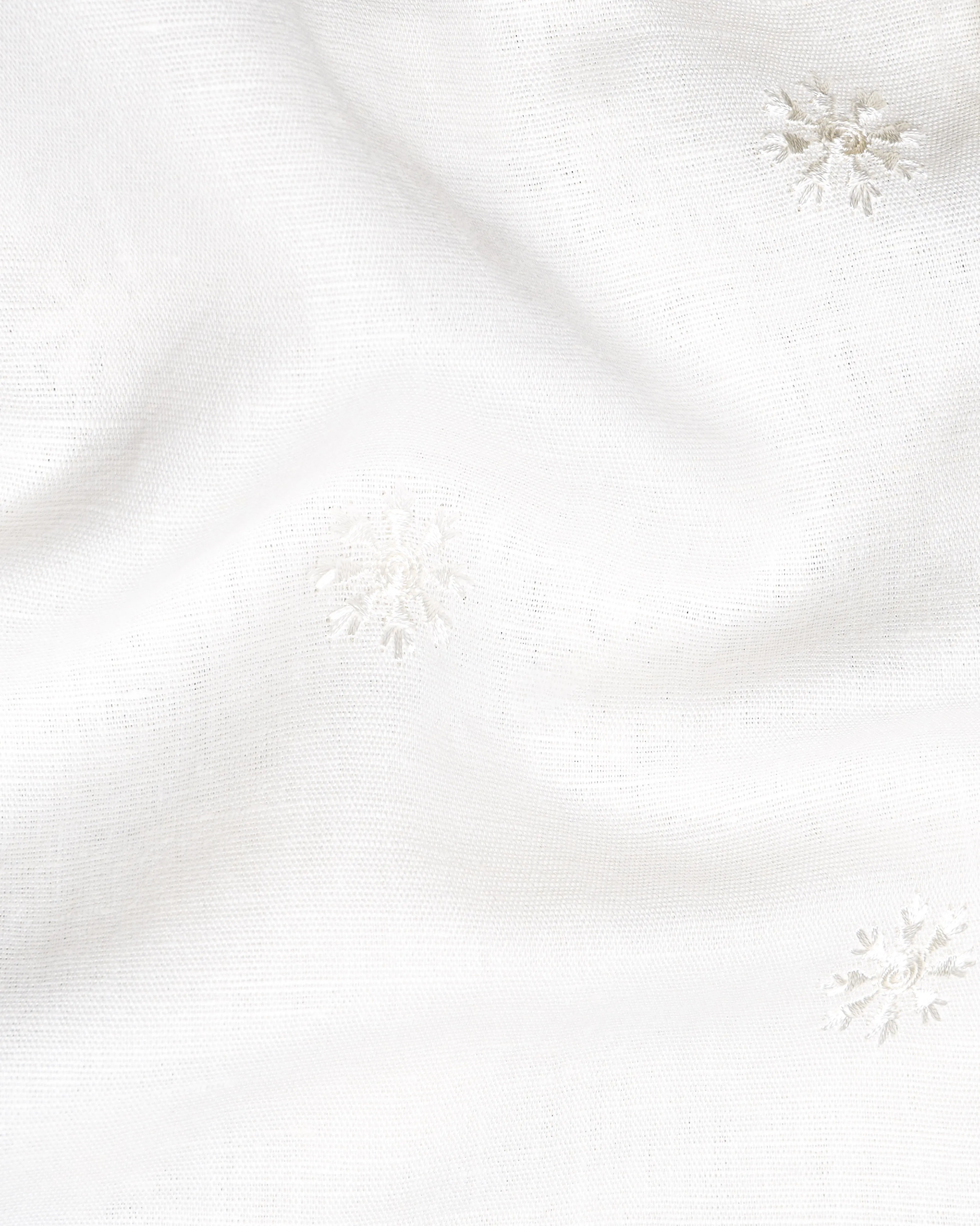Bright White Embroidered Luxurious Linen Shirt sold by French Crown product image thumbnail 2