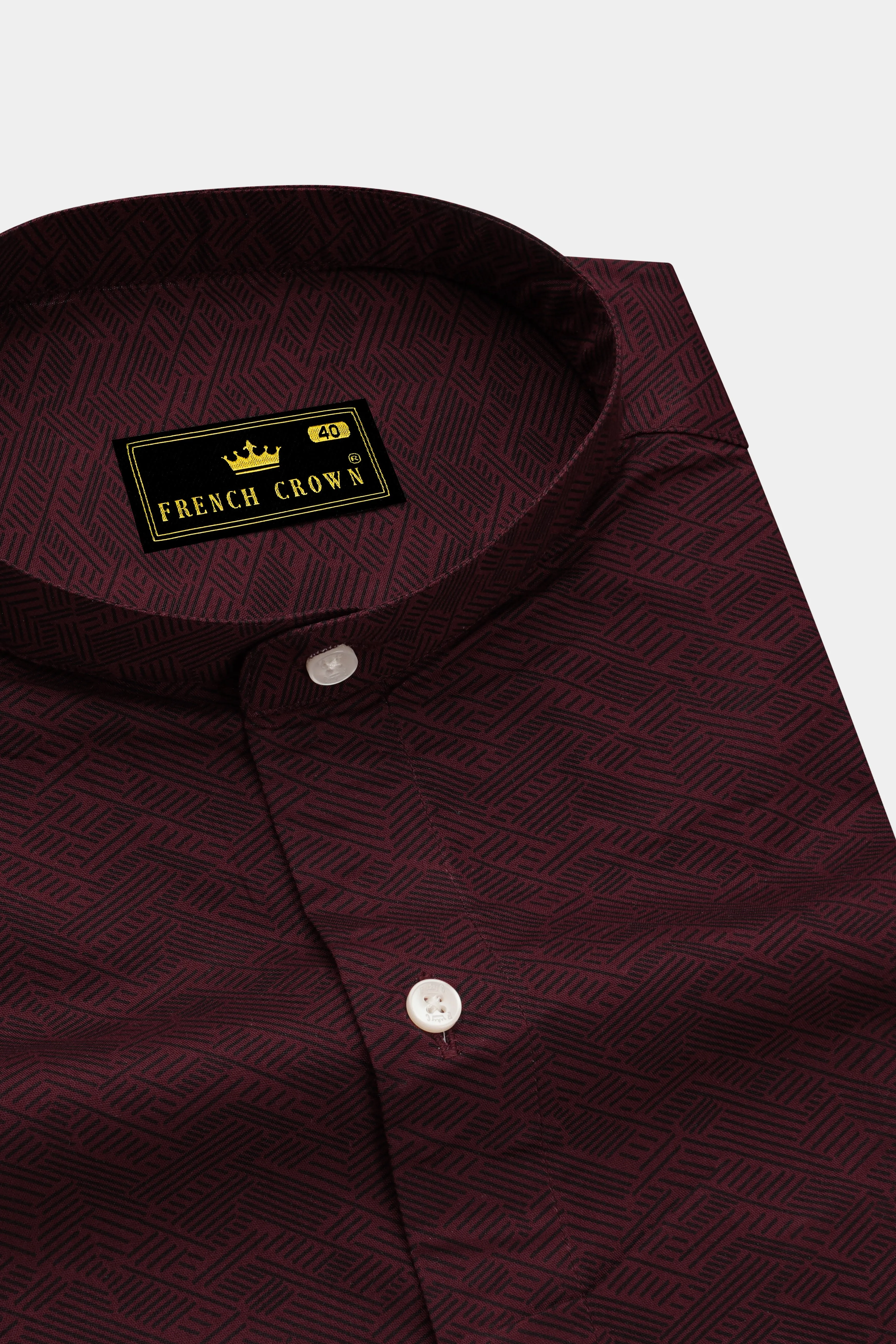 Wine Berry Printed Premium Cotton Shirt sold by French Crown product image thumbnail 2