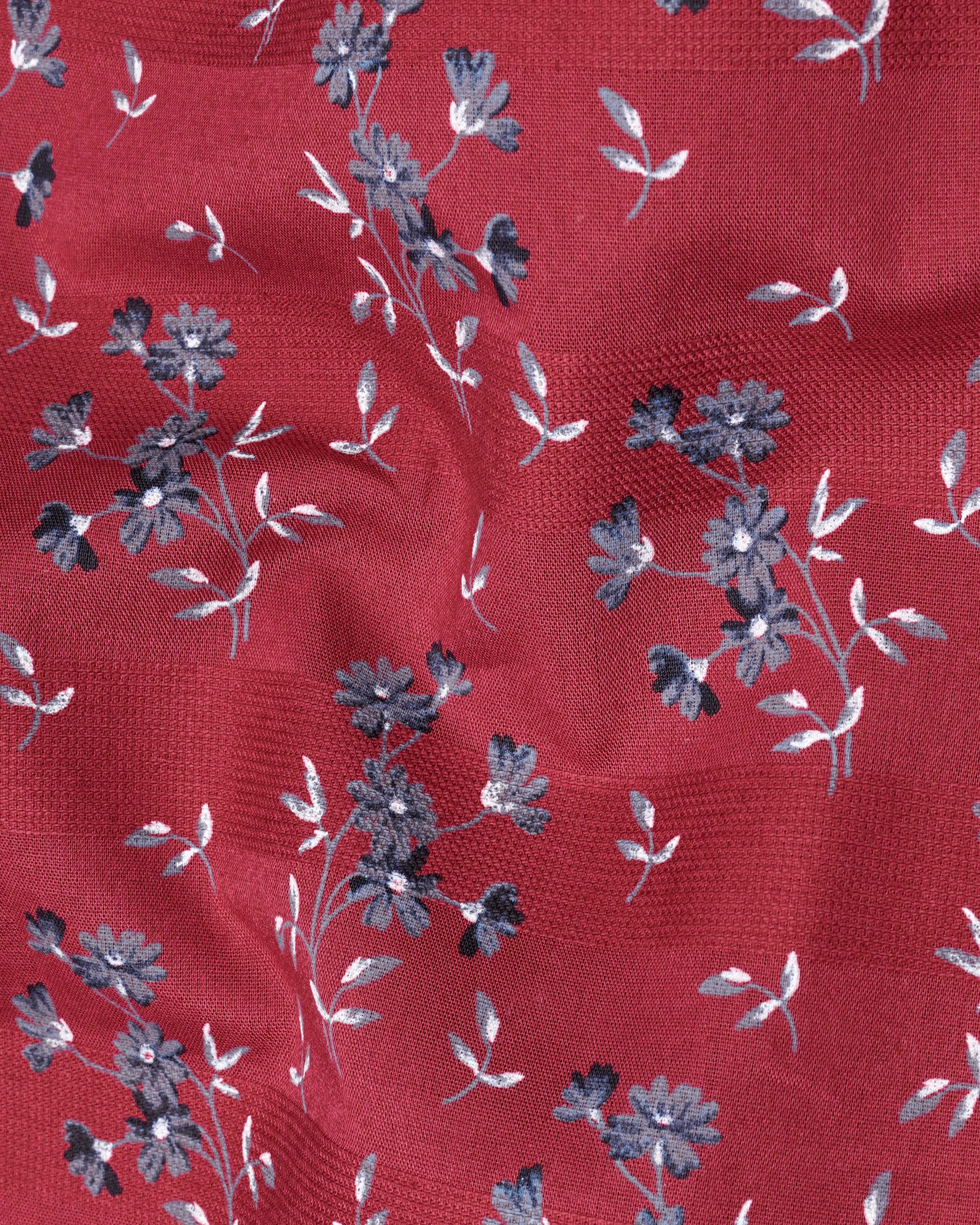 Stiletto Red Ditsy Dobby Textured Premium Giza Cotton Shirt sold by French Crown product image thumbnail 2