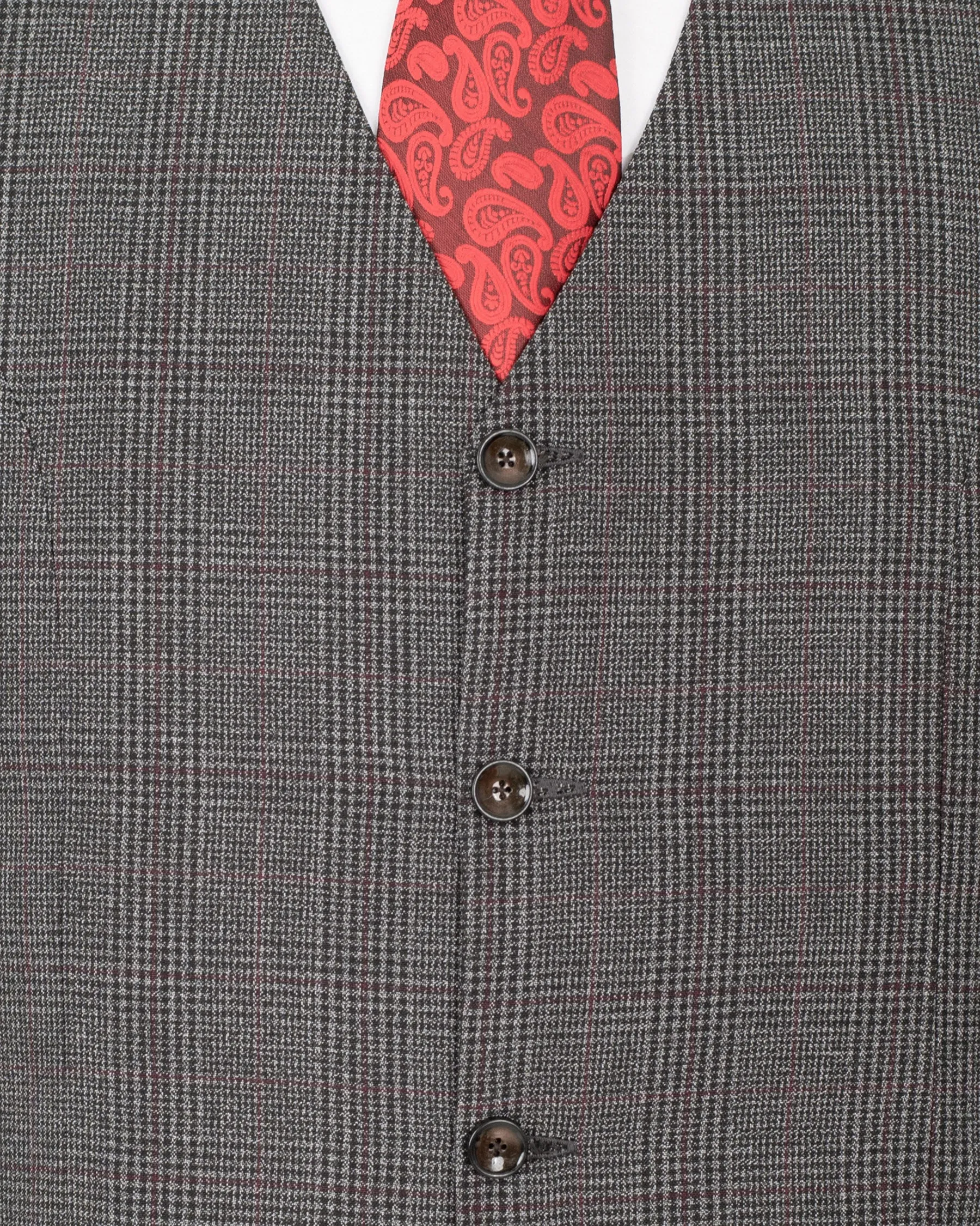 Scorpion Grey Subtle Plaid Wool Rich Waistcoat sold by French Crown product image thumbnail 5