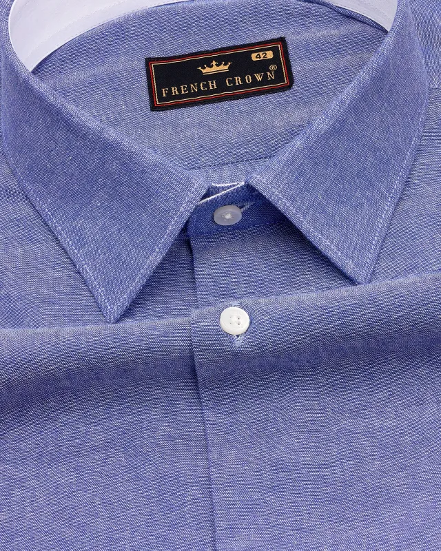 Scampi Blue Luxurious Linen Shirt sold by French Crown