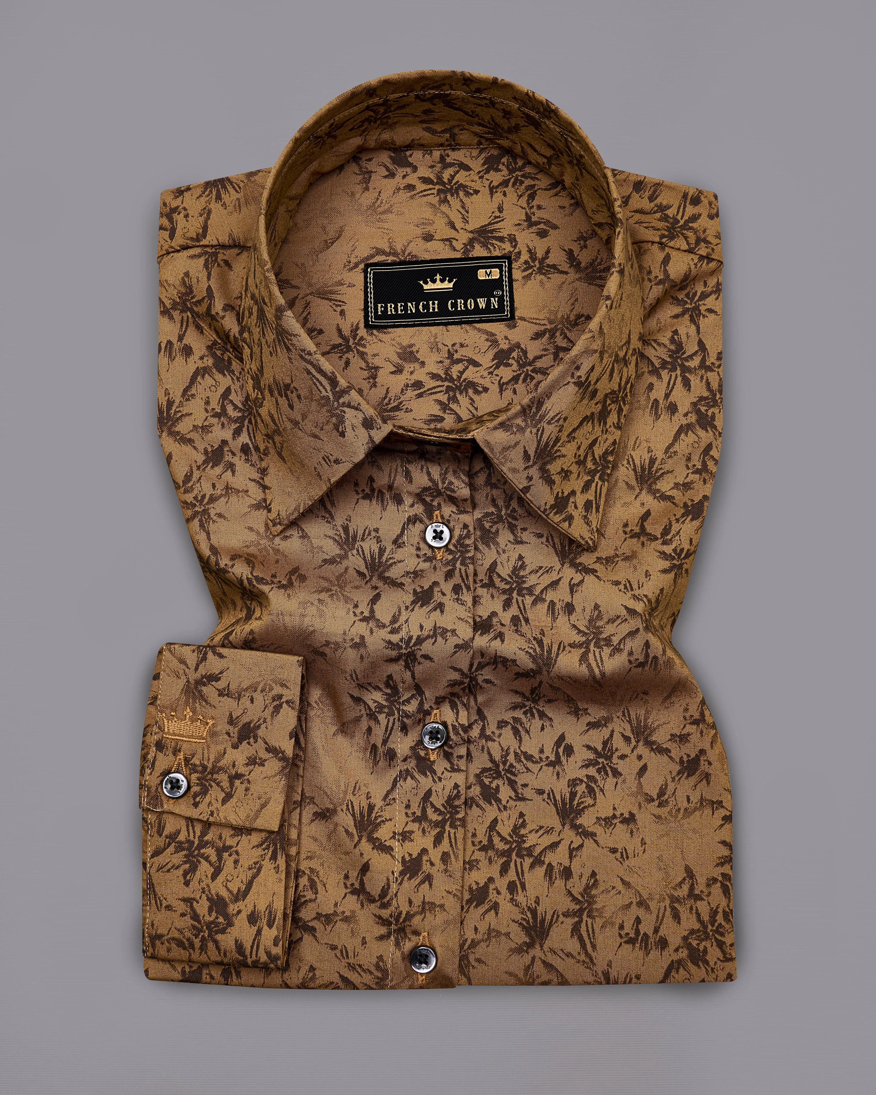Palliser Brown Ditsy Printed Premium Cotton Shirt sold by French Crown product image thumbnail 2