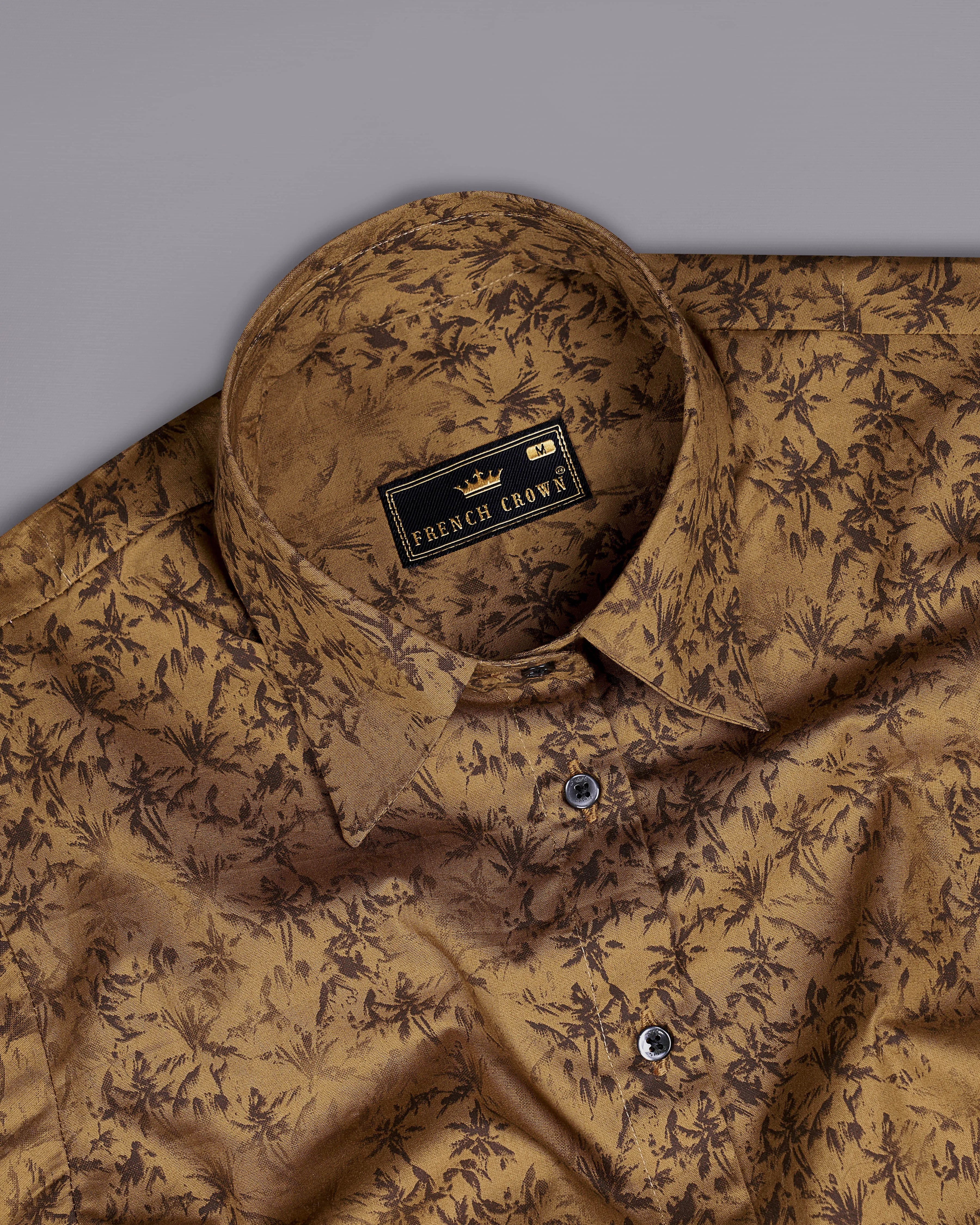 Palliser Brown Ditsy Printed Premium Cotton Shirt sold by French Crown product image thumbnail 5