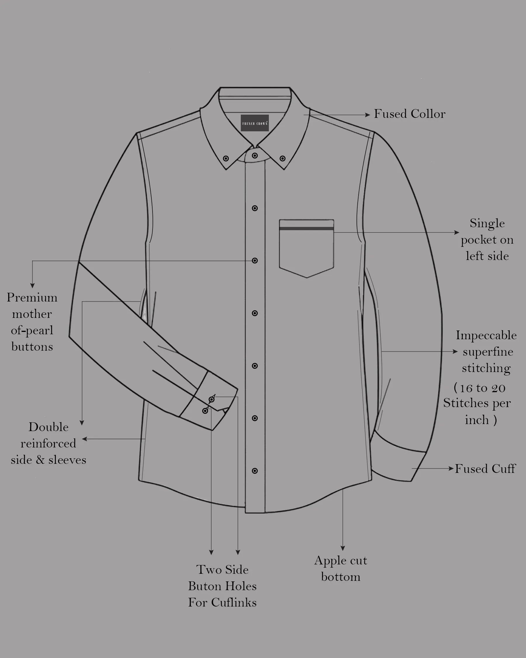 Mirage Blue Printed Royal Oxford Shirt sold by French Crown product image thumbnail 5