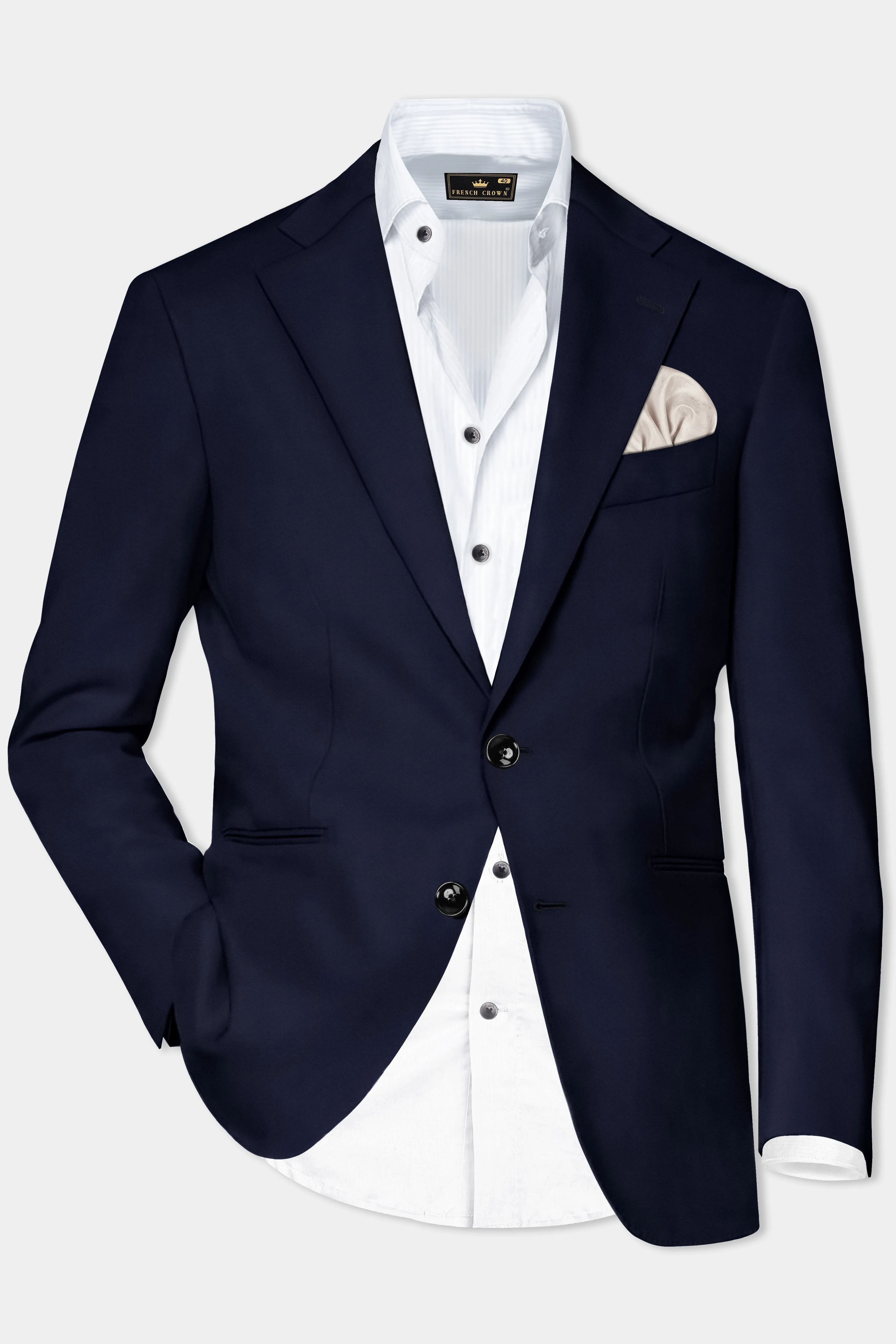 Mirage Blue Diamond Textured Single Breasted Blazer sold by French Crown product image thumbnail 2