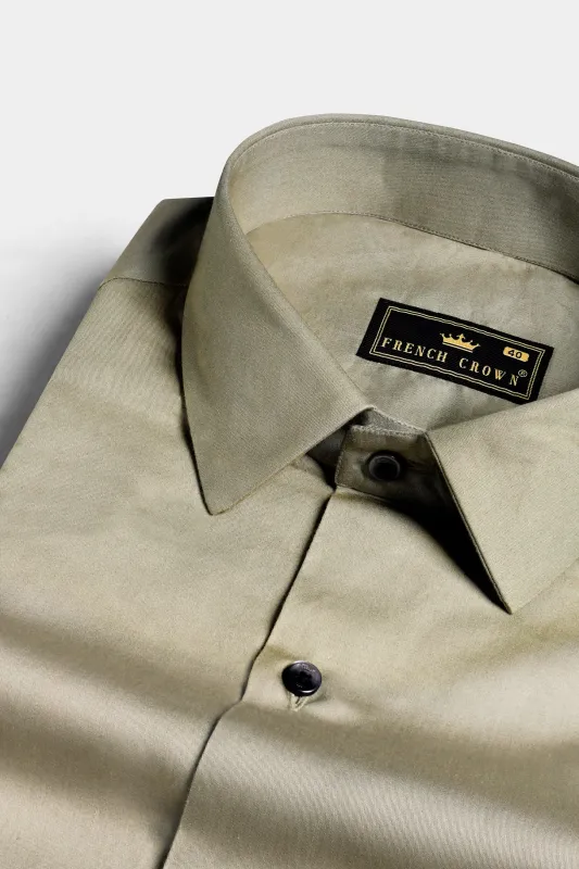 Arrowtown Brown Subtle Sheen Super Soft Premium Cotton Shirt sold by French Crown