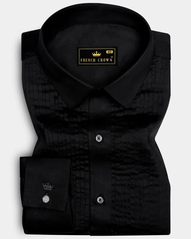 Jade Black Tuxedo Super Soft Giza Cotton Shirt sold by French Crown