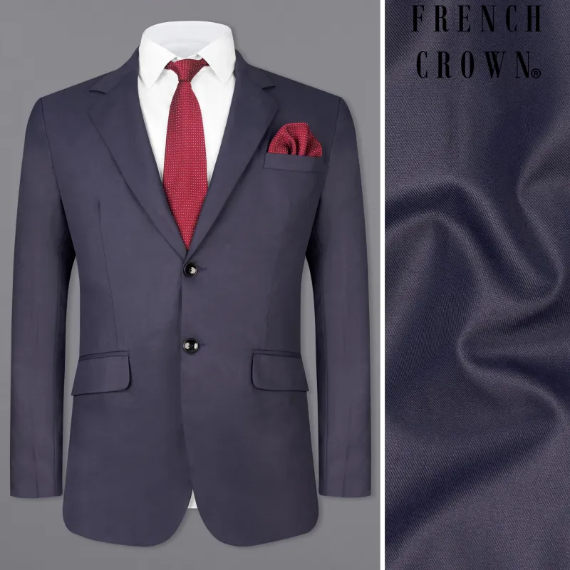 Gunmetal Blue Single Breasted Blazer sold by French Crown