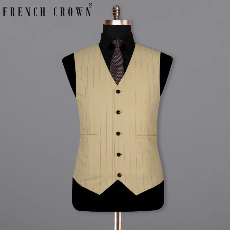 Pavlova Cream Striped Woolrich Waistcoat sold by French Crown