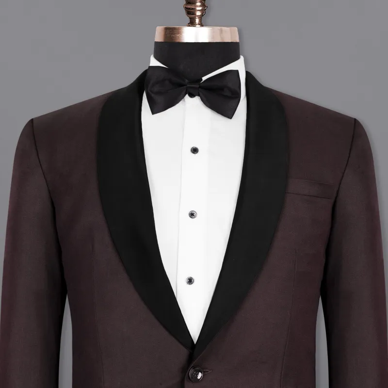 Aubergine Tuxedo Wool Rich Blazer sold by French Crown