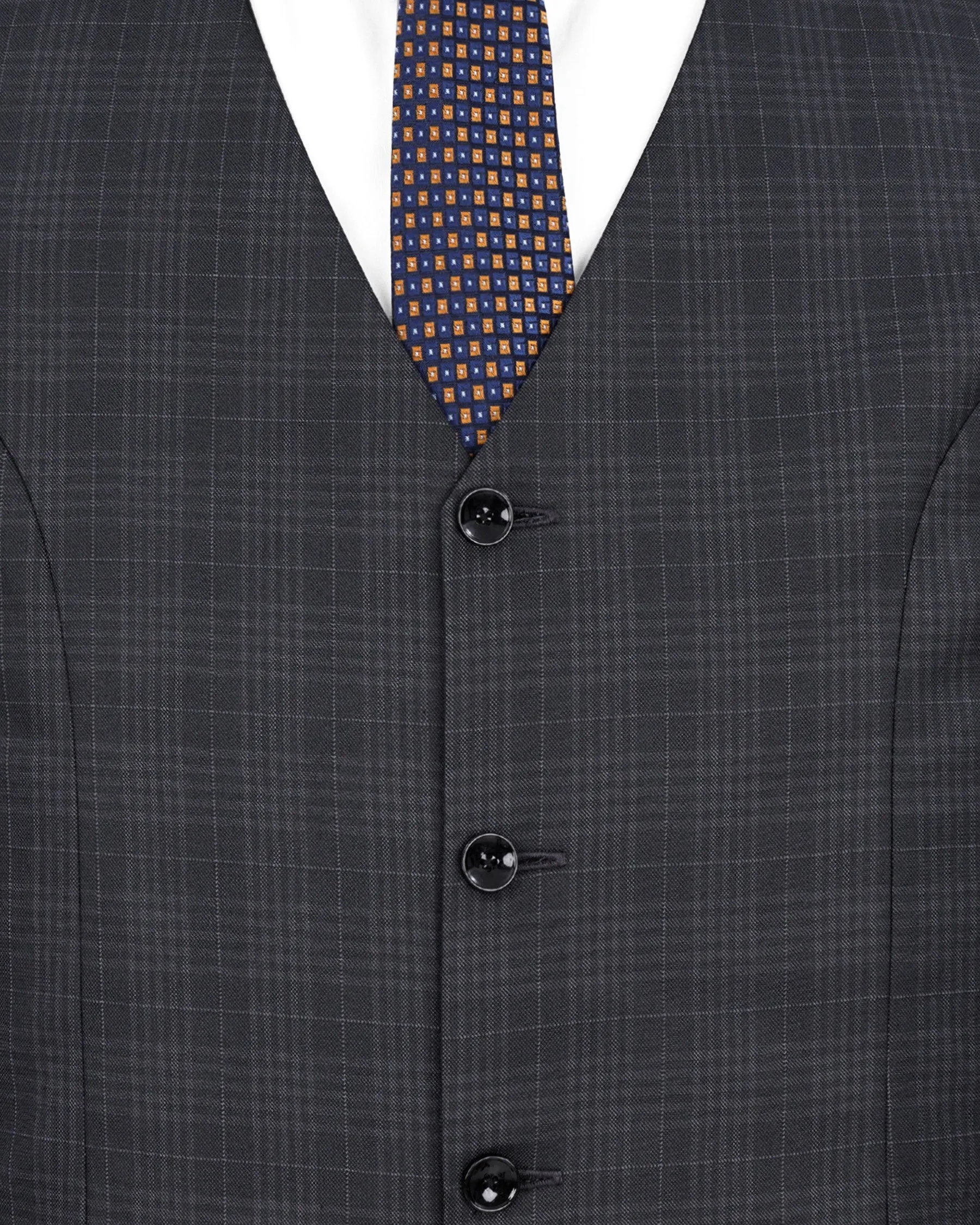 Rangoon Black Plaid Waistcoat sold by French Crown product image thumbnail 5