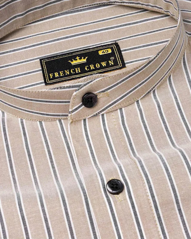 Eagle Brown Striped Premium Cotton Shirt sold by French Crown