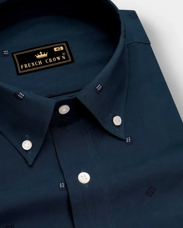 Charcoal Gray Dice Textured Royal Oxford Shirt sold by French Crown