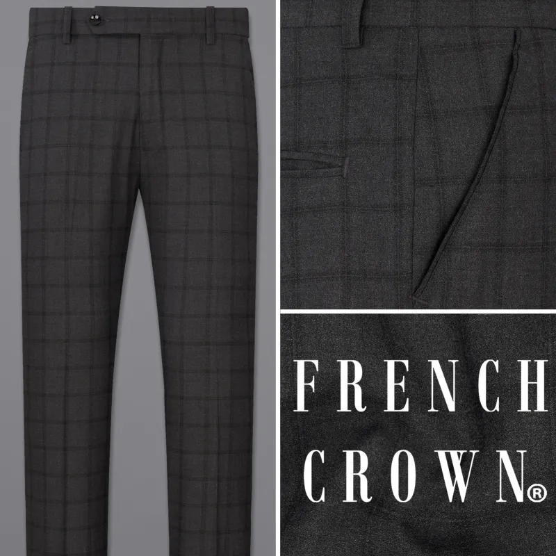Baltic Black Windowpane Pant sold by French Crown