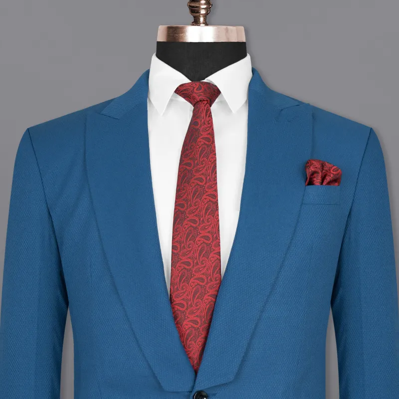 Orient Blue Diamond Textured Woolrich Blazer sold by French Crown