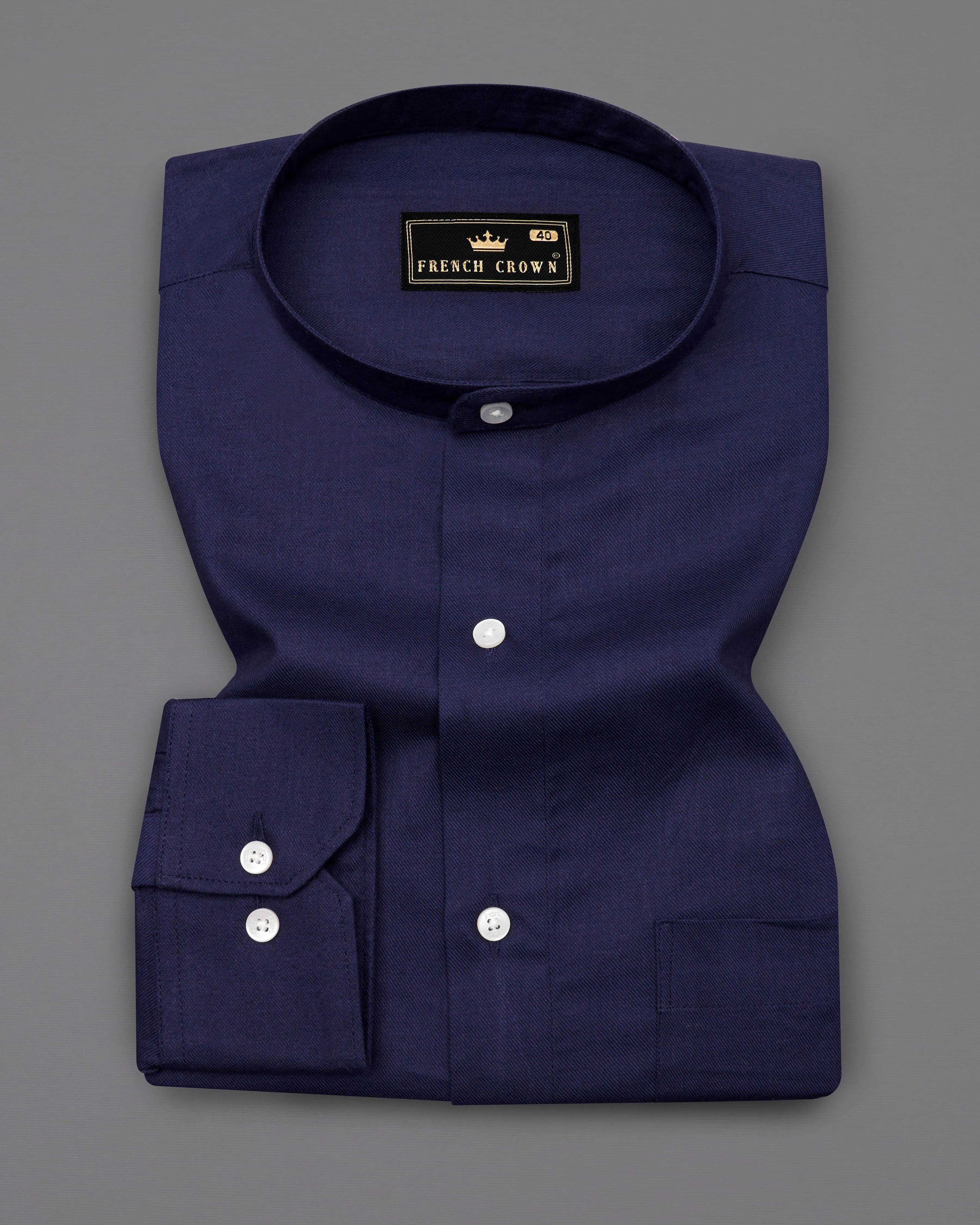 Haiti Blue Twill Premium Cotton Shirt sold by French Crown product image thumbnail 3