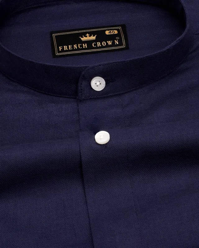 Haiti Blue Twill Premium Cotton Shirt made by French Crown
