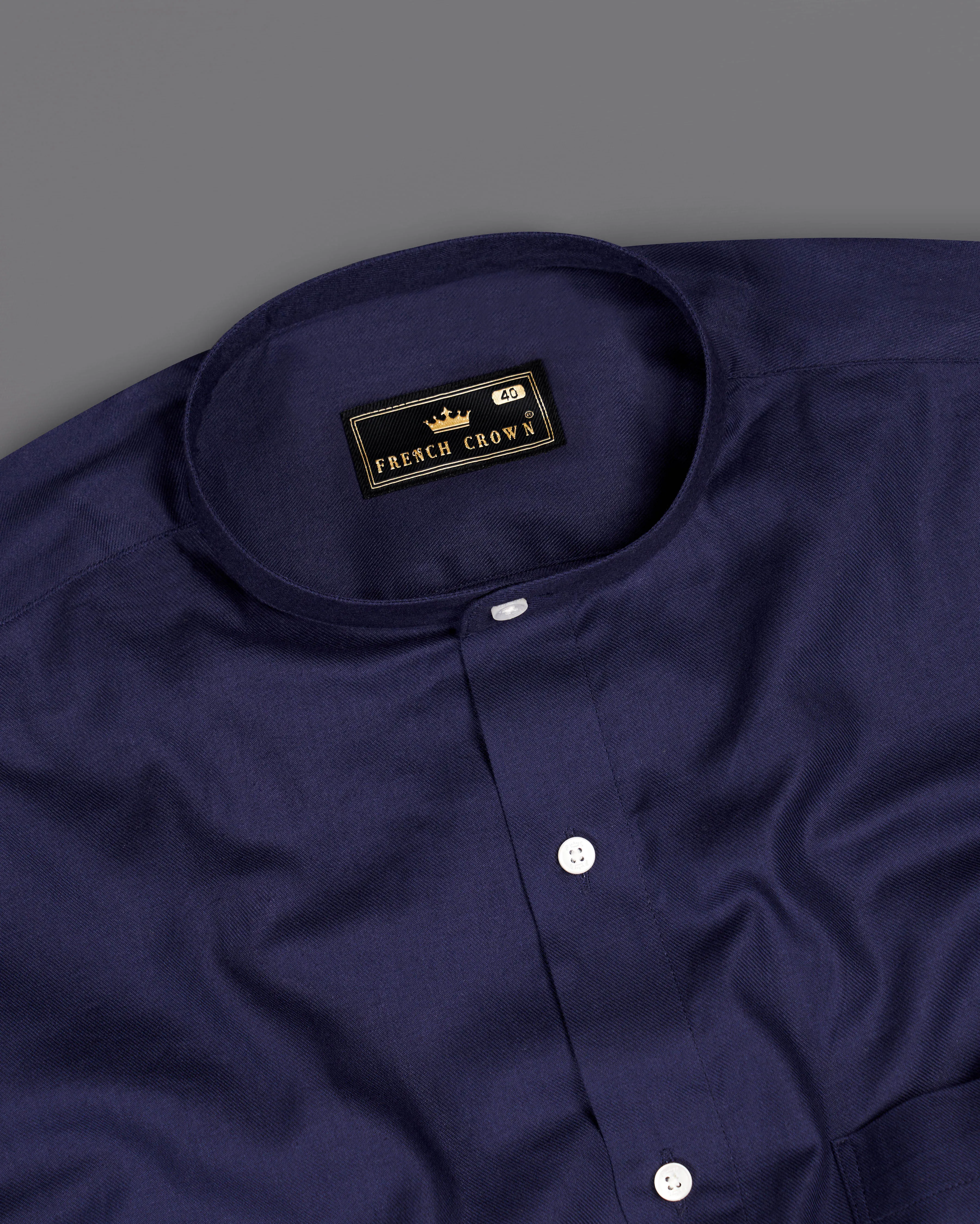Haiti Blue Twill Premium Cotton Shirt sold by French Crown product image thumbnail 4