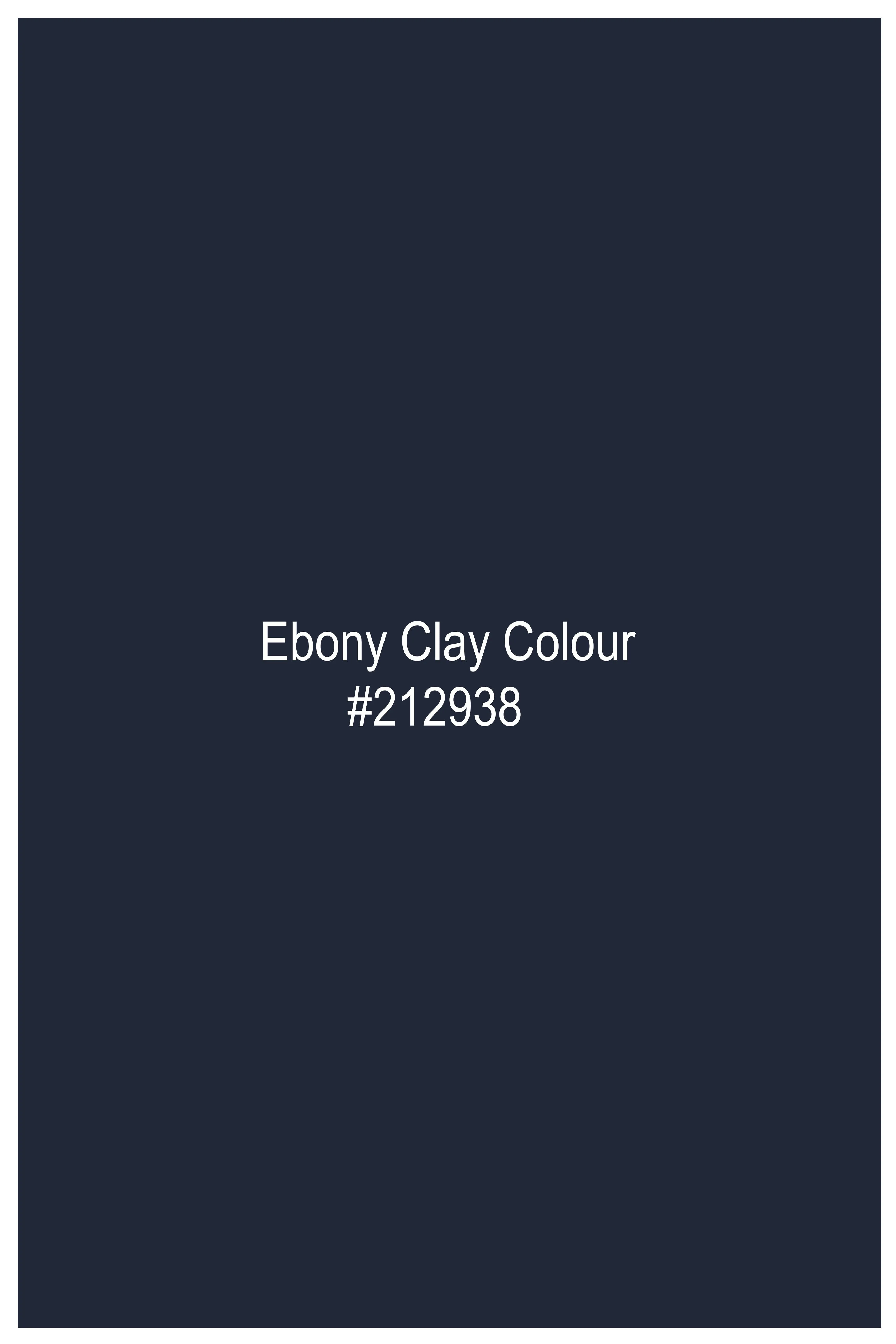Ebony Clay Blue Dobby Textured Premium Giza Cotton Shirt sold by French Crown product image thumbnail 5