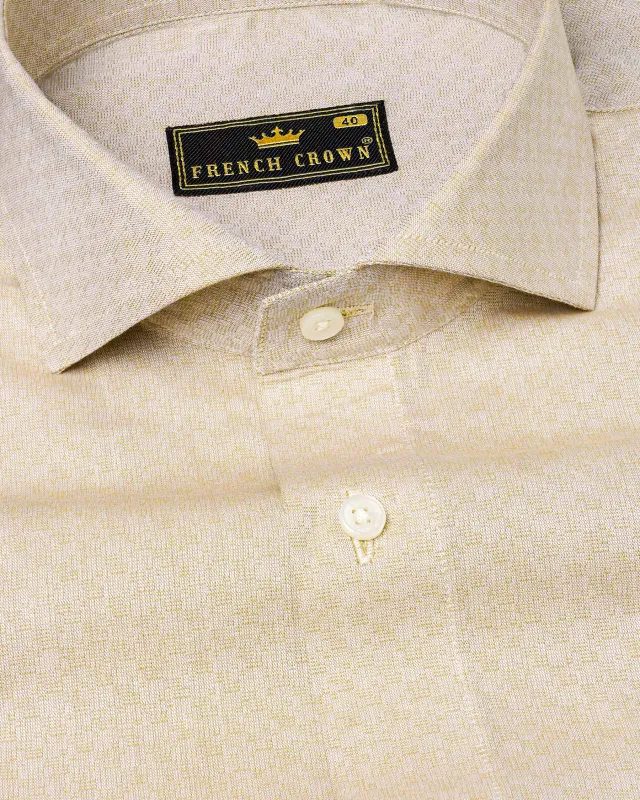 Akaroa Brown Dobby Textured Premium Giza Cotton Shirt sold by French Crown