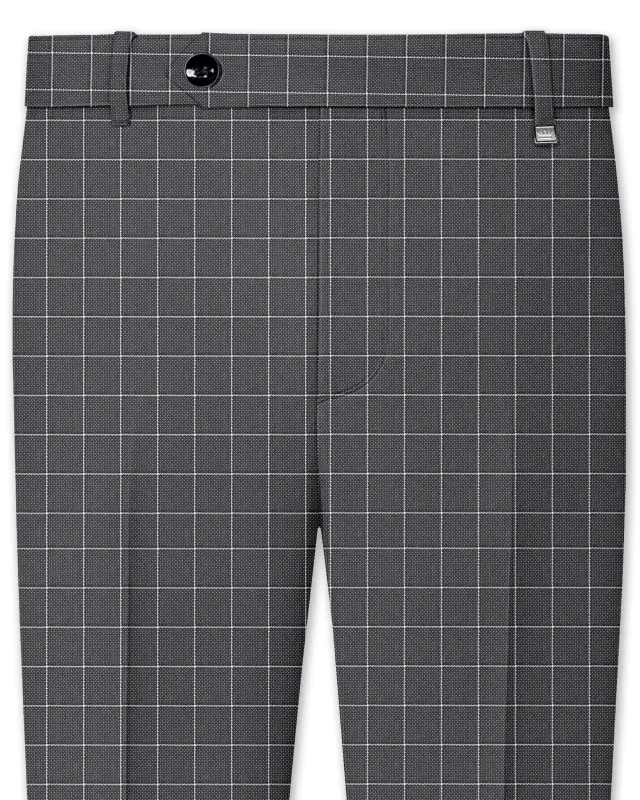 Mortar Gray Checkered Pant sold by French Crown