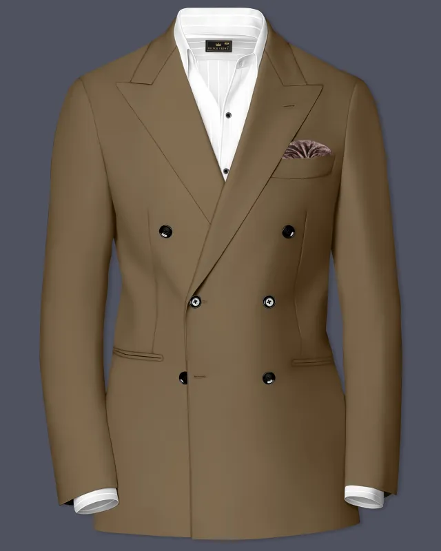 Khaki Brown Double Breasted Blazer sold by French Crown